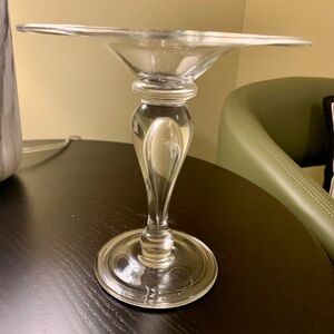 Elegant Clear Glass Candle Holder